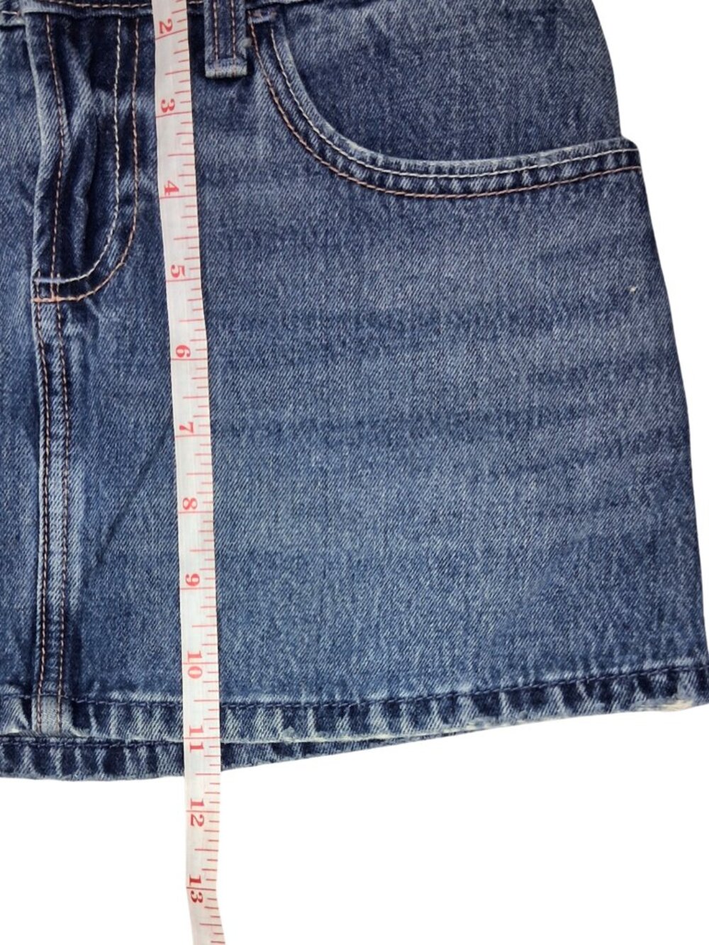Hollister Denim Skort Women 00 Blue Jean Mini Skirt Built In Shorts Y2K Low Rise - Picture 9 of 10